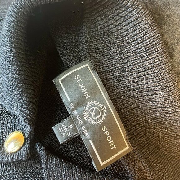 St John Sport Discreet Flaws Cardigan Gold Tone Beading SZ "P" See Photos - Picture 3 of 12